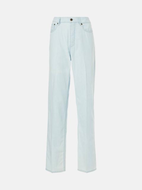 Low-rise straight jeans