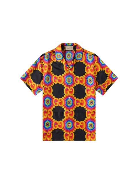 GG kaleidoscope silk bowling shirt