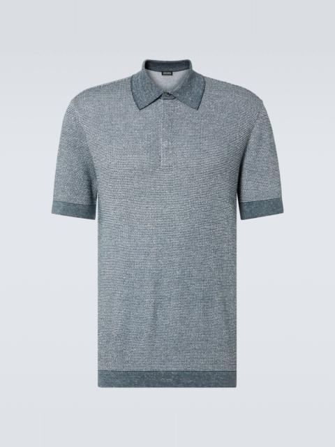 Cotton, linen, and silk polo shirt