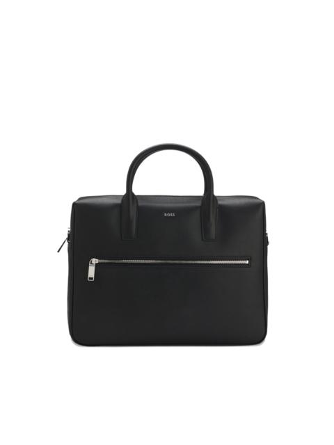 leather zip laptop bag