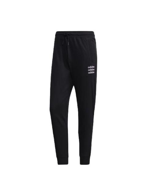 adidas neo Logo Pattern Bundle Feet Casual Sports Pants Black GJ8938