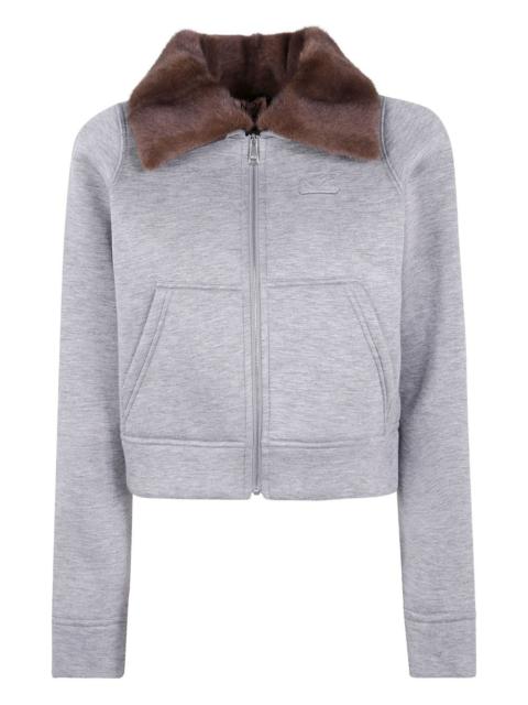 fur collar zip jacket