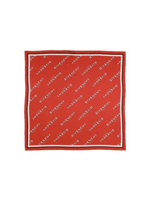 logo-lettering silk scarf