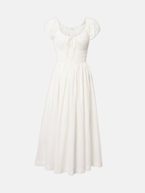 Quinn smocked cotton poplin midi dress