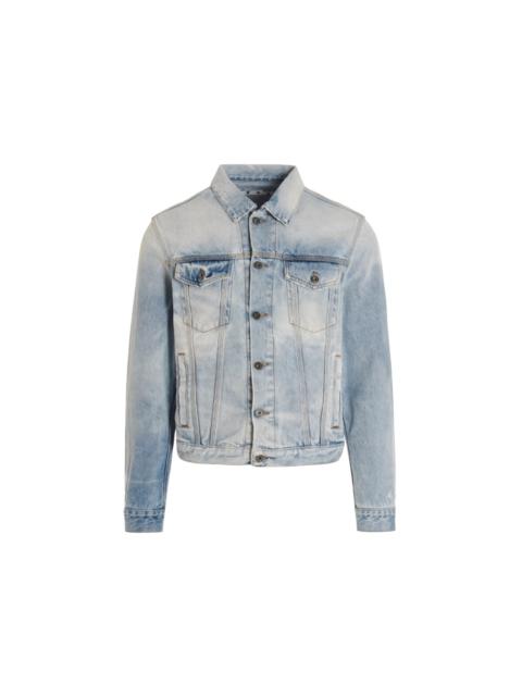 OFF-WHITE Arrows Print Denim Jacket Pale Blue