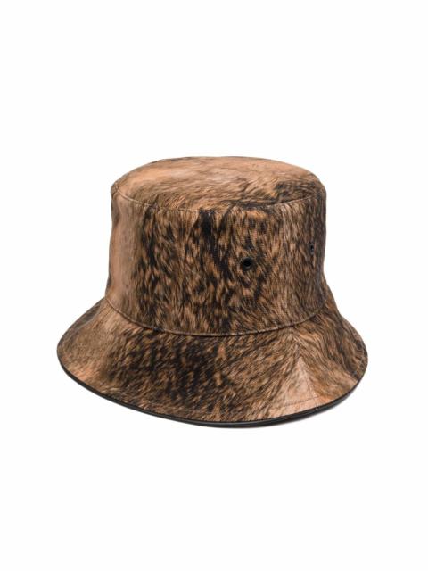 fur print bucket hat