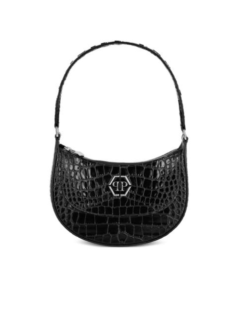 Galaxy crocodile-embossed tote bag