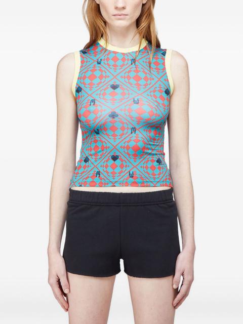 geometric-pattern sleeveless top