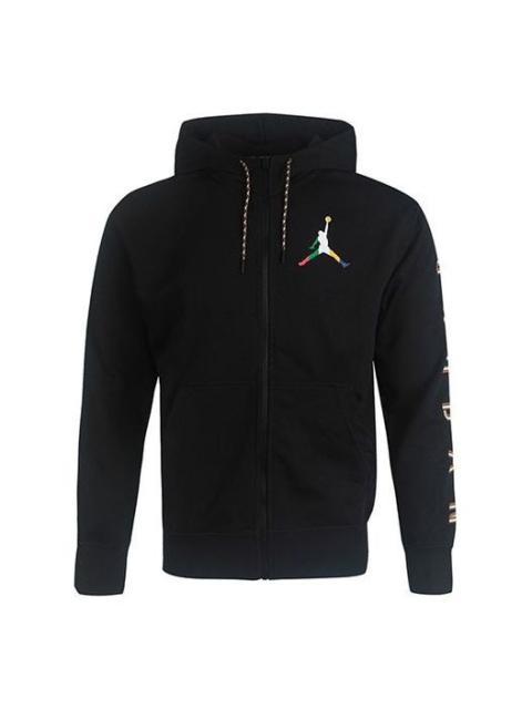 Air Jordan Zipper Cardigan Hooded Jacket Men's Black CZ5429-010