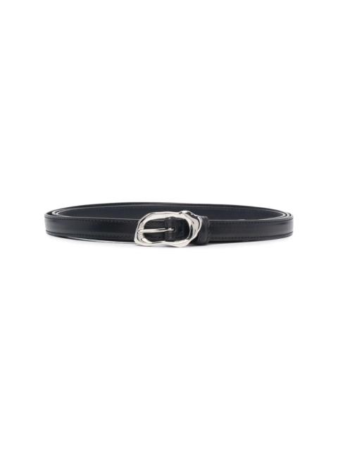 Molten thin leather belt