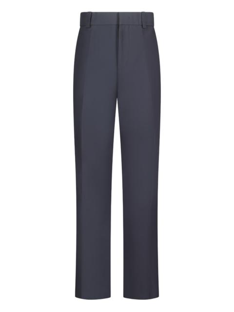 pressed-crease tailored trousers