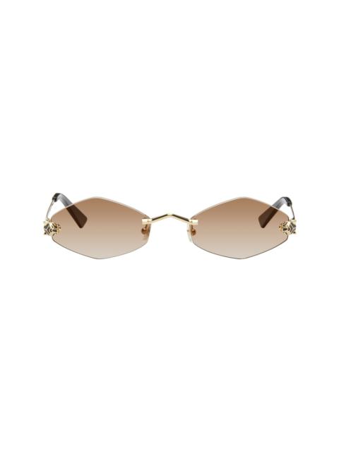 Gold 'Panthère de Cartier' Sunglasses