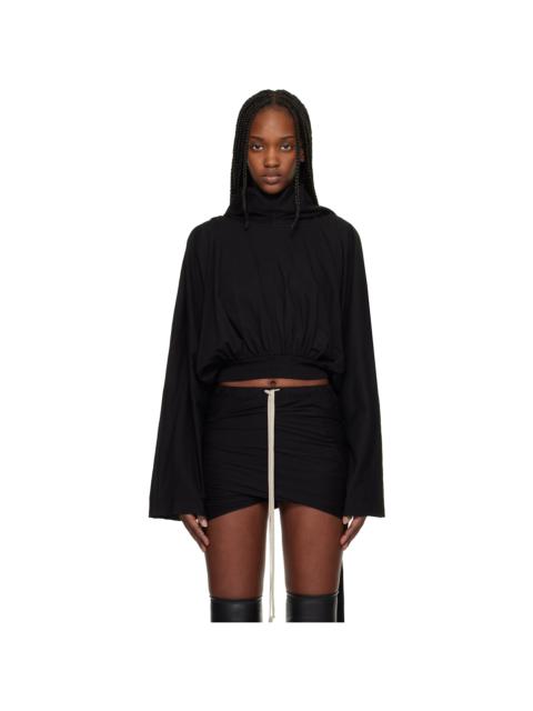 Black Temple Cropped Hoodie