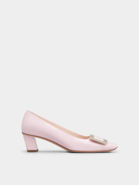 Belle Vivier Metal Buckle Pumps in Patent Leather