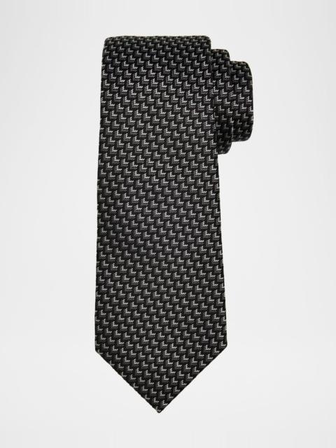 Men's Chevron-Woven Silk Tie