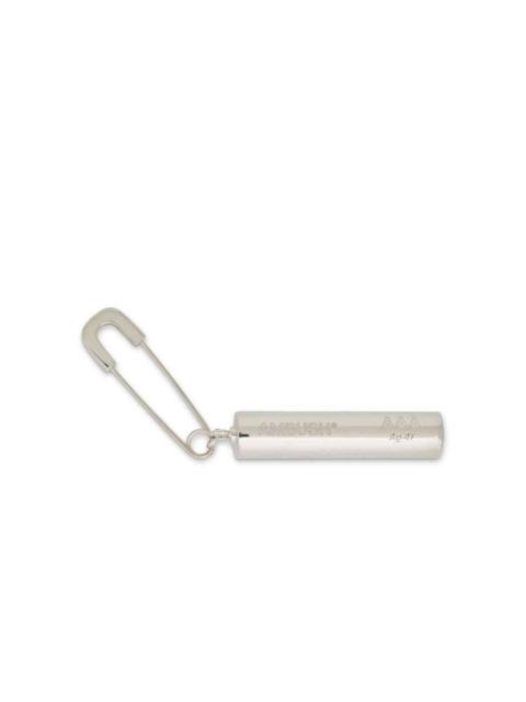 Earring with Battery Charm in Silver