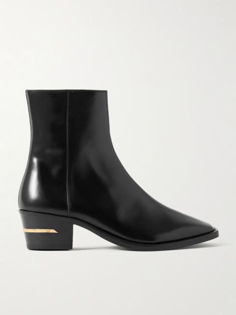 Glossed-Leather Chelsea Boots Black