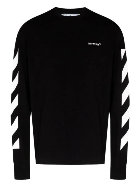 diagonal-stripes logo sweatshirt
