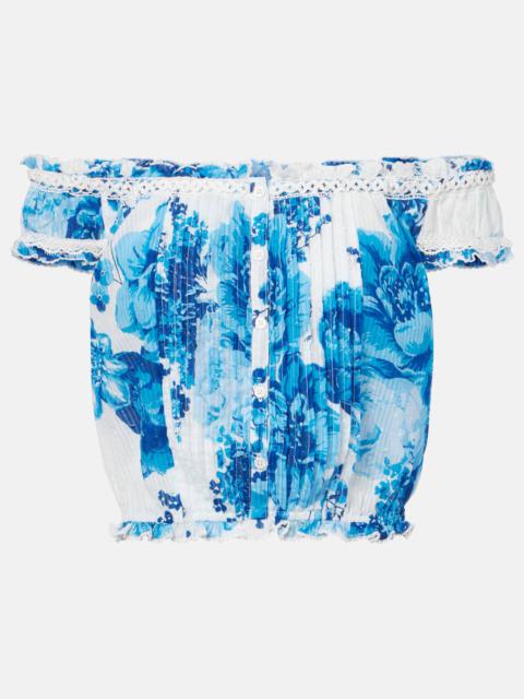 Alba floral off-shoulder cotton top