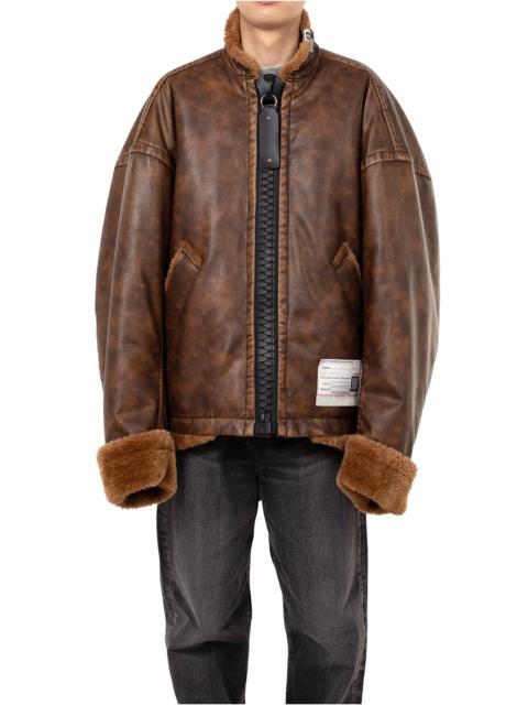 Coated Big Zip Boa Jacket