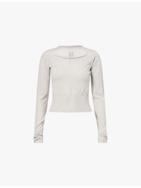 Cut-Out Cropped Wool Top