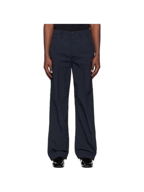 Navy Crinkle Cargo Pants