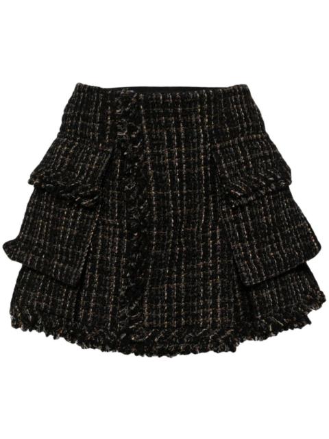 asymmetric tweed skirt