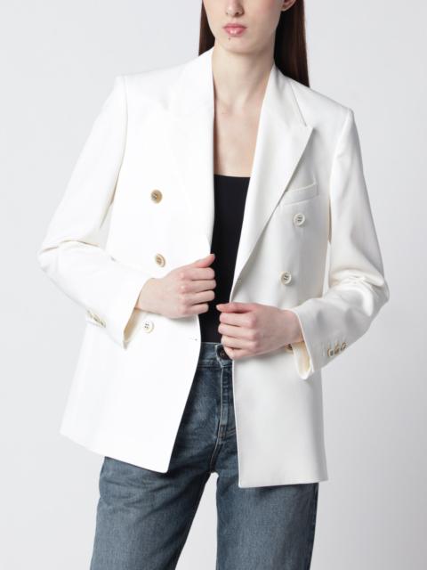 White double-breasted jacket in wool blend