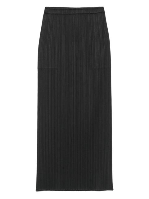pleated midi skirt