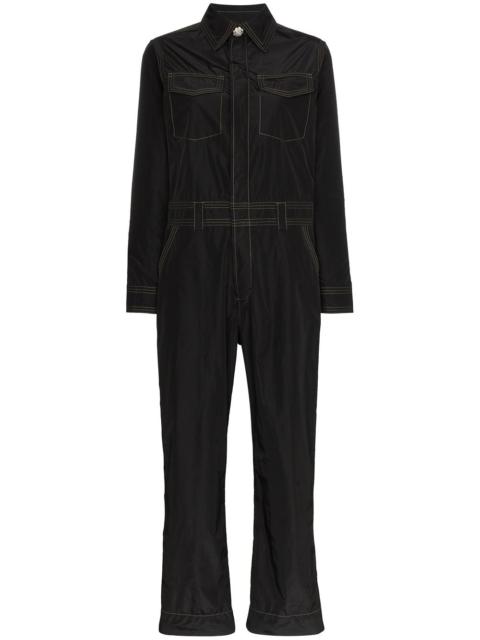 contrast stitch utility jumpsuit