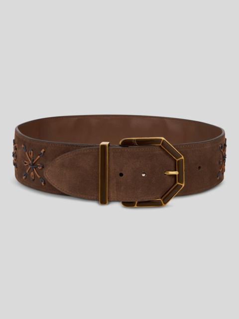 SUEDE BELT WITH THREADING