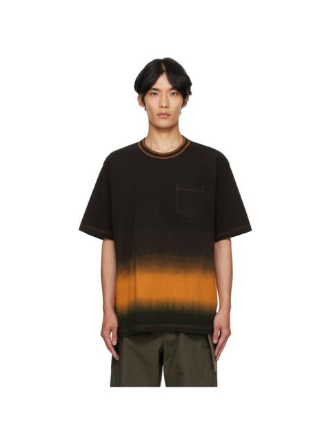 Brown & Orange Garment Dye Cotton Jersey T-shirt