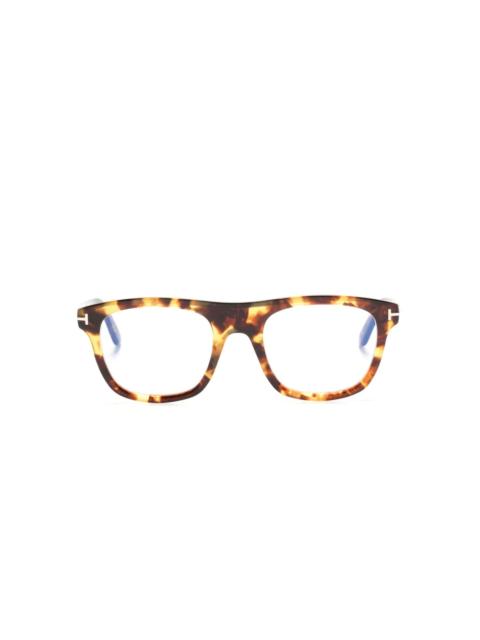 tortoiseshell square-frame glasses