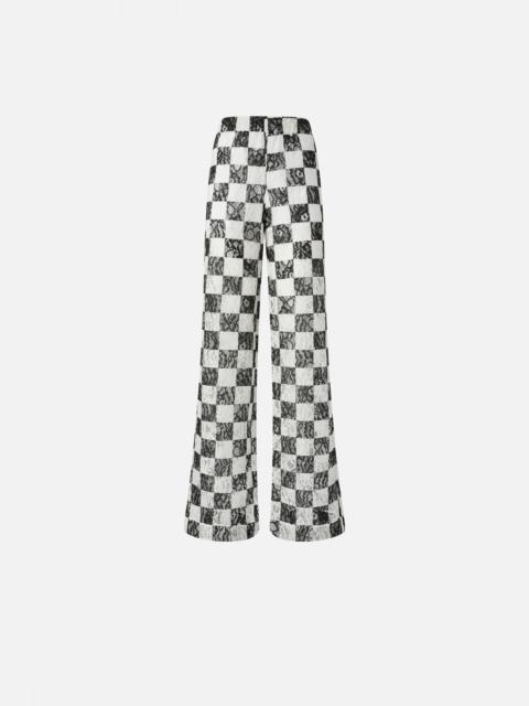 WIDE TROUSERS IN CHECKERED LACE