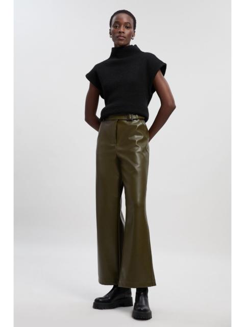 Faux Leather Belt Detail Trousers