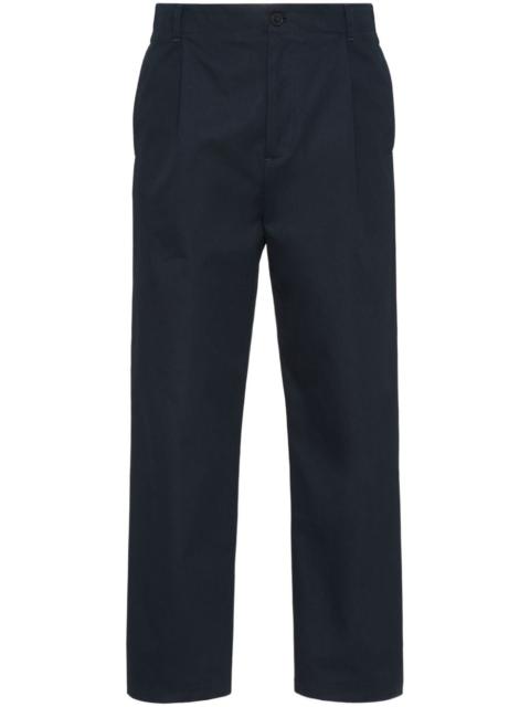 pleat-detail cotton chino trousers