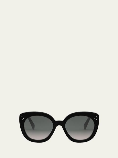 Bold 3 Dots Acetate Butterfly Sunglasses