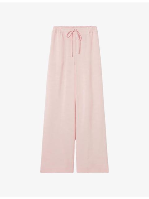 Wide-Leg Drawstring-Waist Lyocell-Blend Trousers
