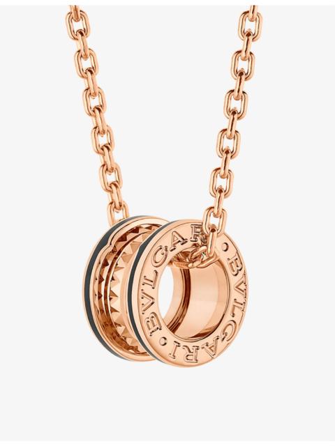 B.zero1 18ct rose-gold and ceramic pendant necklace