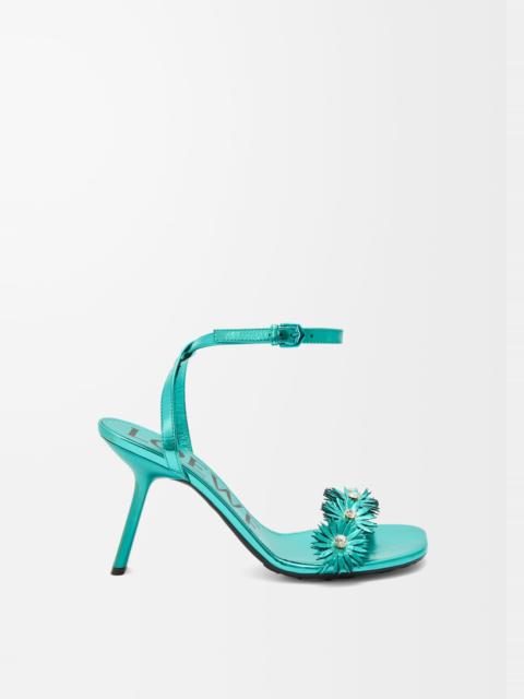 Petal Flower sandal in calfskin and crystals