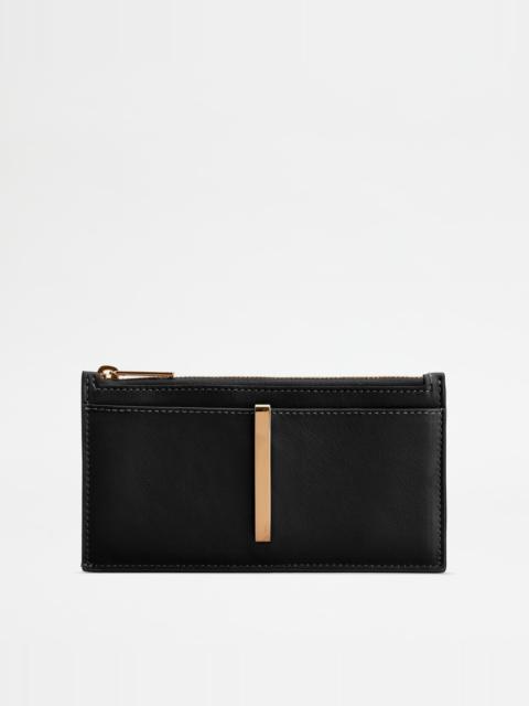 CARD HOLDER IN LEATHER - BLACK