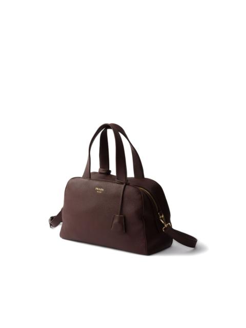large leather top-handle tote bag