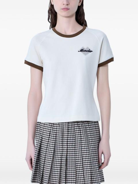 embroidered heart-motif T-shirt