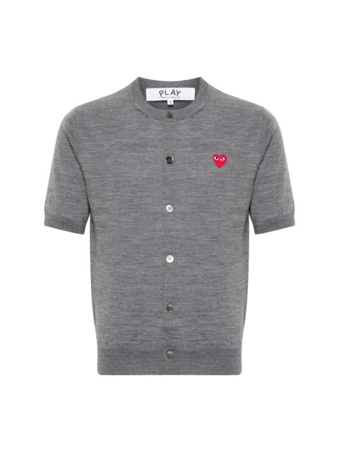 UNISEX ROUND-NECK CARDIGAN SHORT-SLEEVE - GREY