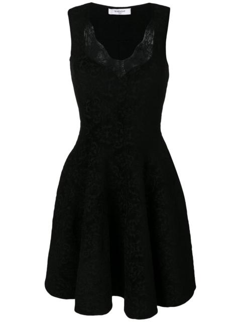lace trim flared dress