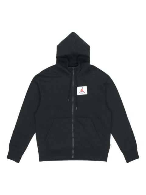Air Jordan Flight Fleece Cardigan hooded Casual Sports Jacket Black CV6145-010