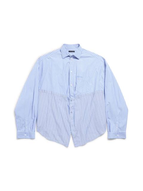 Women's Balenciaga Cut Up Shirt Oversized in Light Blue/white