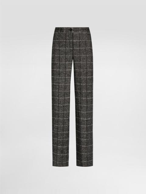 Wool trousers with check print