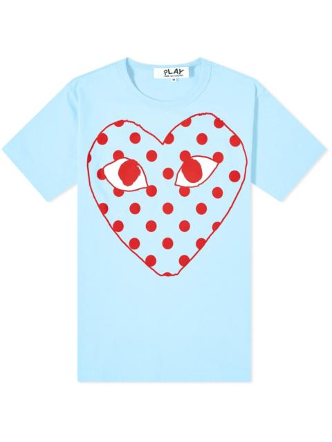 Comme des Garcons Play Red Heart Polka Dot Logo Tee