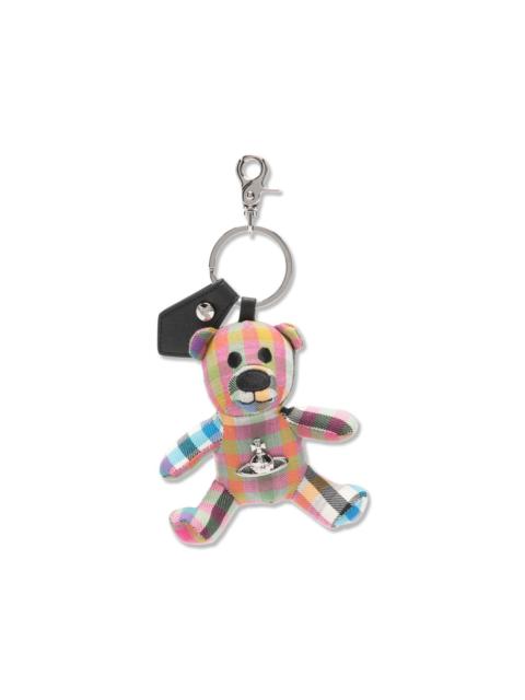 checked teddy-bear keyring